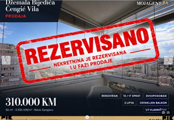 Dvoiposoban stan 56 m² sa panoramskim pogledom – Čengić Vila – Novo Sarajevo