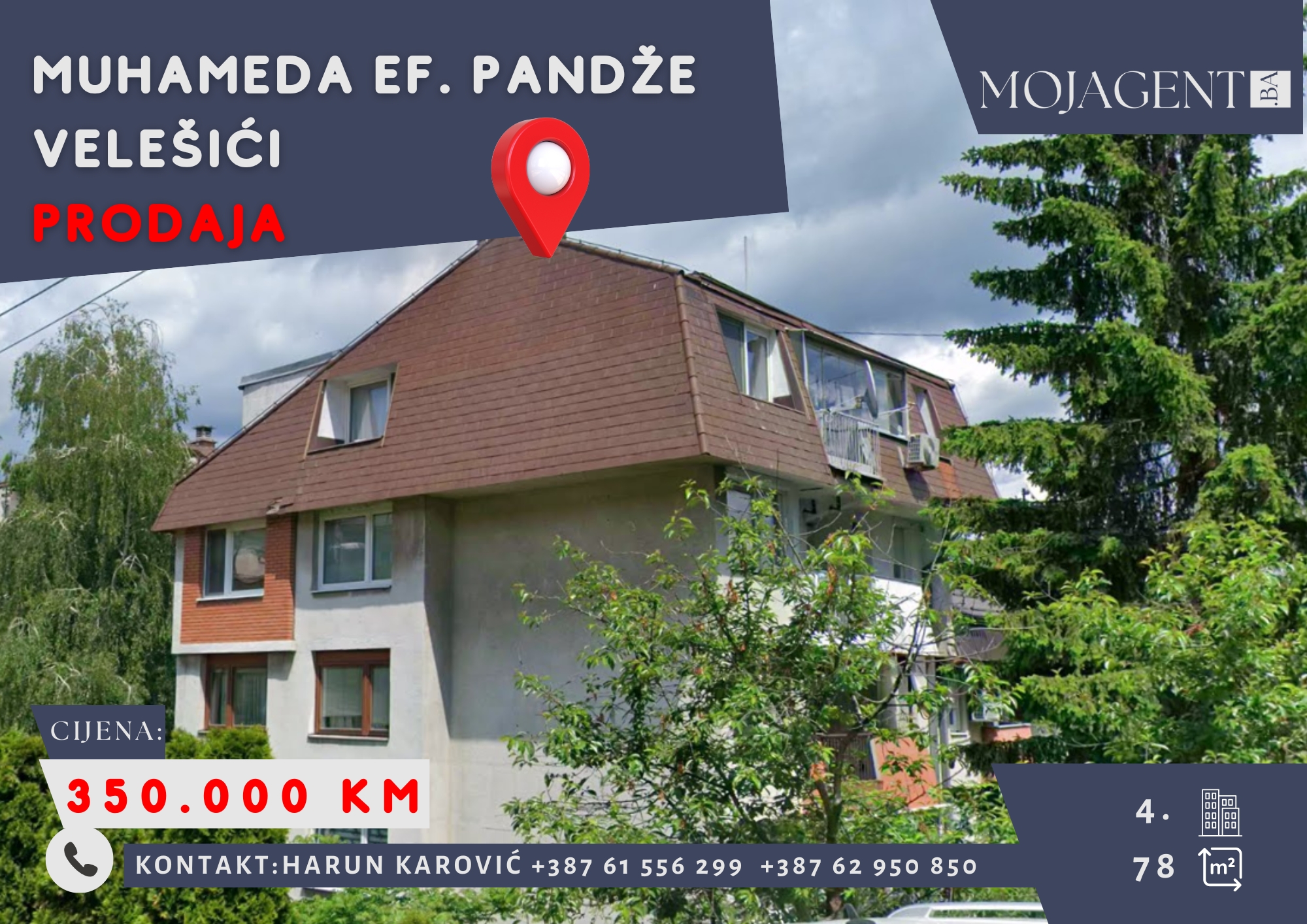 Četverosoban stan – Muhameda ef. Pandže – Velešići