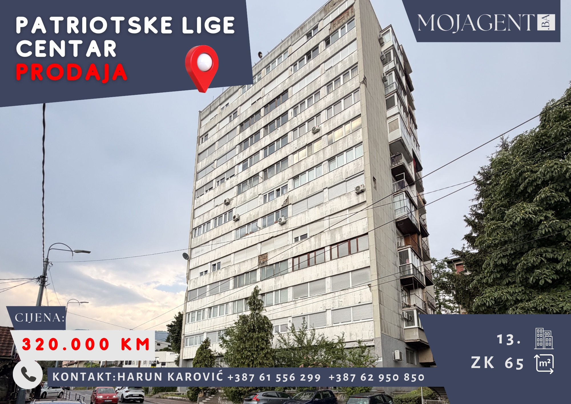 Dvosoban stan 65 m² – Patriotske lige – Centar